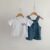 2024 Summer Baby Clothing Set Toddler Girls Clothes Suit Infant Tee and Denim Overall Boys Outfit