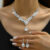 3pcs fashionable rhinestones, water droplets, necklaces, earrings, jewelry sets, women’s wedding accessories