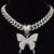 Men Women Hip Hop Iced Out Bling butterfly Pendant Necklace with 13mm Miami Cuban Chain HipHop Necklaces Fashion Charm Jewelry