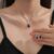 2 Pcs Set Blue Crystal Stone Denpent Necklace Bracelet With Dazzling Cubic Zircon Romantic Daily Wear Jewelry Girl Gift