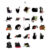 Mr. Paper 46pcs/Box Kawaii Black Cat Stickers Items Decoration DIY Handbook Stickers Boxed Cute Stickers Korean Stationery