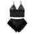 Black Sexy Women’s Pajamas Satin 4-piece Lace Silk Suspender Tops Shorts Robe Pajamas Set Nightgown Underwear Nightdress Suit