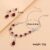 2 PCS Women Waterdrop Burgundy Crystal Pendant Earring Set Silver Color Rhinestone Square Tear Drop Charm Women Necklace Earring