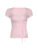 Japanese Kawaii Contrast Lace Tie Bow Square Collar Slim Short Sleeve Black T Shirt Women Pink Sweet Balletcore Cute Tees