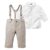 2PCS Set Children Baby Boy Clothes Set Spring Autumn Gentleman Suits Kids Boys T-shirt Top Shirt+Bib Pants Overalls 2-6Y