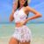 2PCS Sexy Women Fishnet Cover Ups Hollow Out Bodycon Women’s Swimwear See through Tassel Dress without Bikini Beachwear DS041