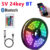 RGB 5050 DC5V USB 24Keys Bluetooth Led Strip Lights Tape With Remote Control Color Change Lamp for Christmas Bedroom Decoration