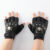 Pu Half-finger Leather Gloves Men’s Four Seasons Mountaineering Riding Tactics Personality Skull Rivet Fitness Protective Gloves