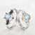 Goth Fashion Demon Angel Ring Paired Rings For Couples Men Moonstone Adjust Ring Wedding Engagement Finger Jewelry