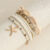 7 Pcs Stackable Starfish Pendant Bracelet Set with Mini Seed Beads – Handcrafted Beach Jewelry for Women