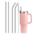 10mm Wide 12 Inch Reusable Stainless Steel Straw, 6pcs Large Straws with Cleaning Brush for Stanley Cup Accessories
