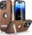 Luxury PU Leather Phone Case with Kickstand for iPhone 15 Pro Max 14 Plus 13 12 11 Mini Soft Grip Luxury Back Cover with Stand