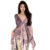 Sexy V-neck Chiffon Shirt Women’s Summer Design Sense Gradient Tie Dyed Ruffle Flare Sleeve Top Purple One Size