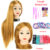 Mannequin Head With 65cm 80% Human Hair Training Head Kit Doll Head For Practise Braid Hairstyle Cosmetology With Free Gift