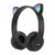 P47M Cute Cat Ear Bluetooth Headphones with LED Wireless Headset Children Girls Stereo Folding Sports Headset with Microphone