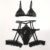 Hot Floral Lace Lingerie Set, Scallop Trim Plunge Bra & Garter Belt & Cut Out Panties, Women’s Sexy Lingerie & Underwear