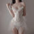 Black Lace Slim Dress Sexy Lingerie Transparent Pajamas Nightdress Seductive Lolita Exotic Costume For Sex