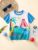 Boys casual cotton short sleeve T-shirt top cartoon dinosaur print summer breathable fashion
