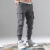 2024 New Joggers Cargo Pants For Men Casual Hip Hop Hit Color Pocket Male Trousers Sweatpants Streetwear Ribbons Techwear Pants