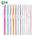 QJH 12 pcs Multicolor Aluminum Crochet Hooks Knitting Needles Craft Yarn 2-8.0mm 15cm Length
