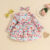 Two-piece baby dress Spring and autumn baby cartoon animal print long-sleeved dress headscarf two-piece
