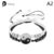 2Pcs Tai Chi Yin Yang Couple Bracelets Necklaces Set Pendant Adjustable Braid Chain Bracelet Matching Lover Bracelets Choker