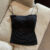 Summer Women’s Solid Color Spaghetti Strap Pleated Slim Camisole With Chest Pad