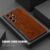 Brown Smooth Wood Grain Metallic Phone Case for Samsung Galaxy S22 Note 20 Ultra S23 S21 S20 FE S10 S10E Silicone Cases