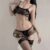 Hot Women Erotic Sexy Lingerie LaceSuspender Skirt 3 Piece Set BacklessOpening Set Extremely Tempting Pure DesireTransparent