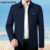 Loose Casual Solid Men’s Business Jacket Social Blazer Quality Middle Aged Men’s Jacket Outerwear for Men Office Dress Coat 3XL