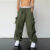 Men’s Casual Cargo Pants Fashion Streetwear Classic Man Straight Wide-leg Pants Drawstring Workwear Trendy Loose Cargo Trousers