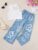 Young Girls’ Solid Color Casual Tank Top With Denim Look Floral Print Straight Pants, Summer