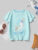 Girls’ cotton short sleeve T-shirt trend new summer dress unicorn cartoon print top