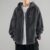 High Street Hoodie Men Retro Zip Up Long Sleeve Loose Jacket Coats Harajuku Casual Gothic Hooded Sweatshirt Y2K Streetwear