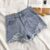 ZHUANQIN Denim Shorts for Women Summer New Korean Loose Ripped Holes Tassel Short Jeans Woman Fashion High Waist Wide Leg Shorts