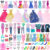 50 Pcs/Set Fashion Doll Accessories for BarbieDoll with Party Gown Fashion Dress Outfit Pants Shoes Girl Kids Playhouse Toy