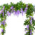 2Pcs Garden Silk Wisteria Vine Artificial Wisteria Flowers Hanging Garland for Outdoor Ceremony Wedding Arch Floral Decoration