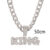 Hop Pendant Necklace Miami Cuban Link Chain Necklace Bling Letter Pendant