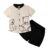 2PCS Child Boy Clothes Set Bear Print Button Style Short Sleeve TopShorts Fashion Birthday Party Outfit For Kid Boy 16 Years