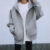 Zip Up Oversize Women Hoodies Coat Solid Color Zipper Hooded Cardigan Vintige Loose Long Sleeves Autumn Winter Jacket Sweatshirt