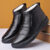 Winter Cotton Shoes Mens Fleecelined Thickened Snow Boots Hightop Casual Shoes Fashionable Comfortable Soft Bottom Dad Shoes