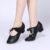 Women Classic Light Weight Round Toe Black Pu Leather Square Heel Pumps for Office Lady Shoes Plus High Heel Platform Shoes