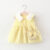 Baby Dress 2024 Summer New Girls Bow Checkered Dress Childrens Fragmented Flower Small Fresh Casual DressBag Childrens Wear