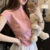 Women Korean Vrsion of Summer Solid Color Bow Sweet Slim Fit Fashionable And Versatile Knitted Shortsleeved Top One Size