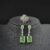 Niche highgrade light luxury design highgrade green set earrings ring twopiece r6260e6580