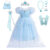 Queen Elsa Cosplay Costume For Girls Carnival Halloween Dress For Baby Girls Birthday Gift Party Gown Fairy Girls Sequin Ruffle