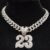 Men Women Hip Hop Number 23 Pendant Necklace With 13mm Crystal Cuban Chain HipHop Iced Out Bling Necklaces Fashion Charm Jewelry