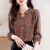 Womens Ethnic Wear Shirt New Dynamic Temperament Top Plus Size National Style Vneck Design Noble Wife Printed Blouse Fashion Clothing