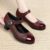Wholesale Spring and Autumn New Leather Shoes round Toe Soft Bottom LowCut MiddleAged Mom Shoes Word Buckled Chunky Heel Shoes for Women 41