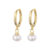 ANENJERY Silver Color Flat Pearl Hoop Earrings Hot Fashion Simple Charms Earrings for Women Girl Wholesale